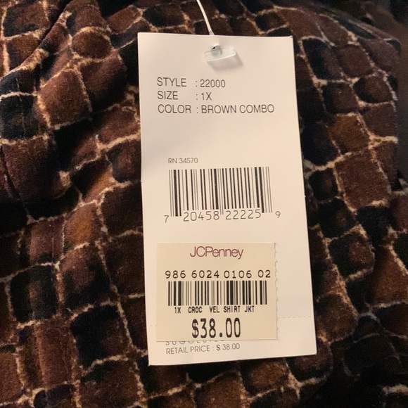 Jason Maxwell Woman’s 1X 80% Cotton Velour Button Up L/S Side Slits Shirt Jacket - Picture 10 of 10